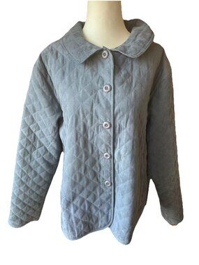 Cabelas Jacket Large Teal Quilted Button Down Long Sleeve Pockets Barn Chore